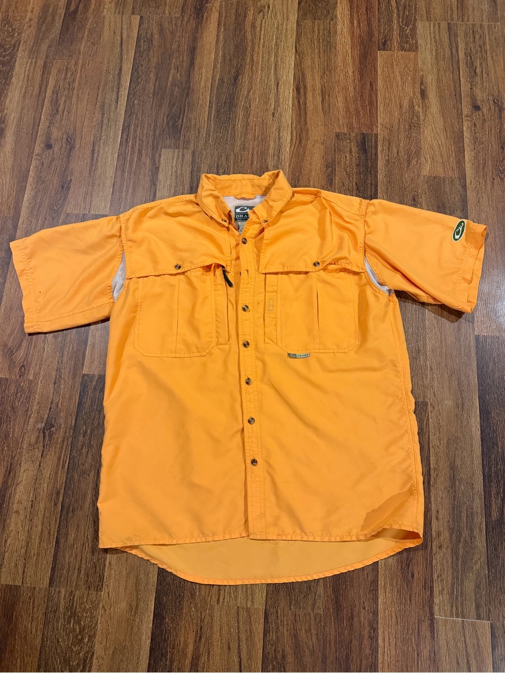 Drake Men’s Short-Sleeve Shirt in Bright Orange